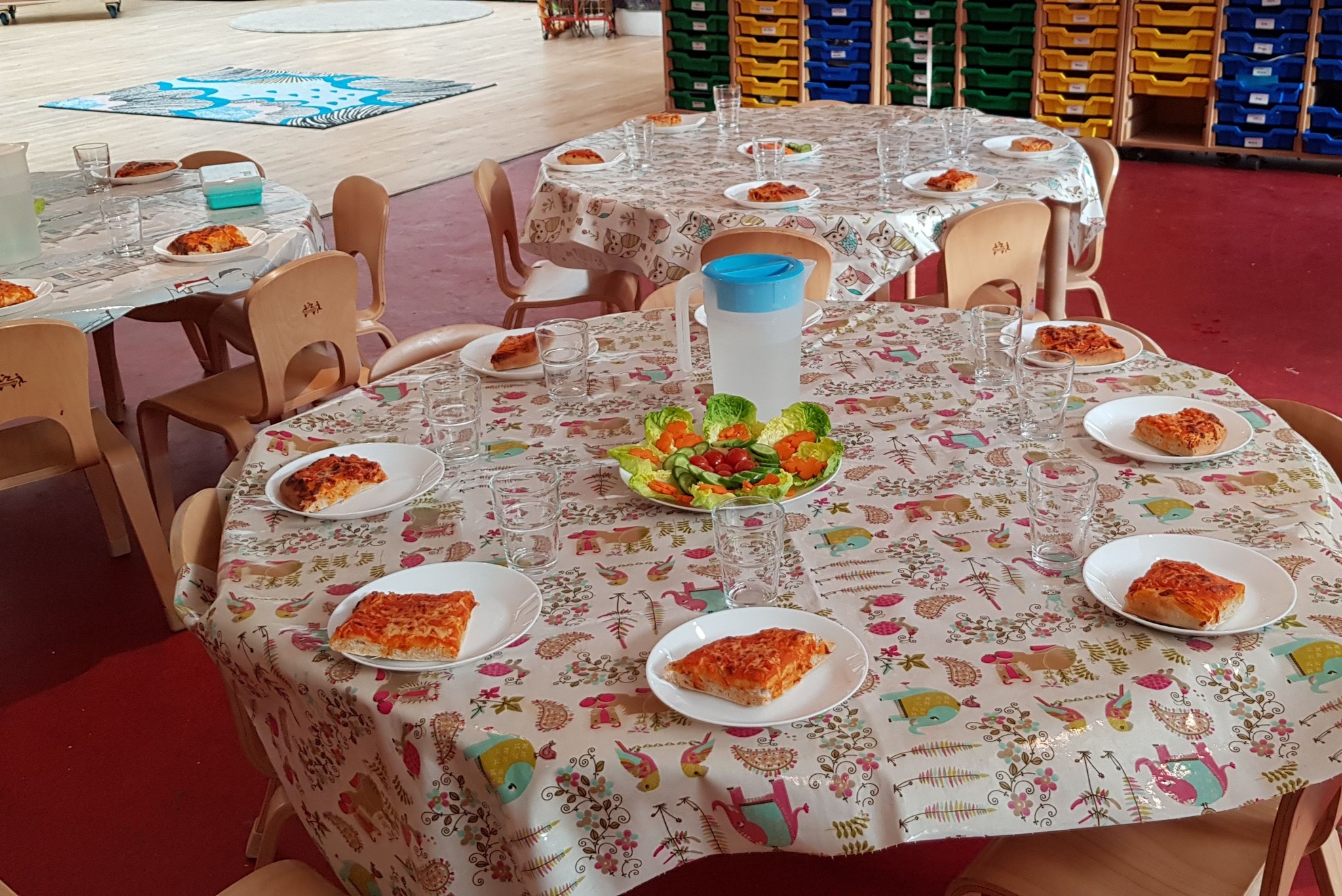 Lunch table set up at Greenbank Preschool
