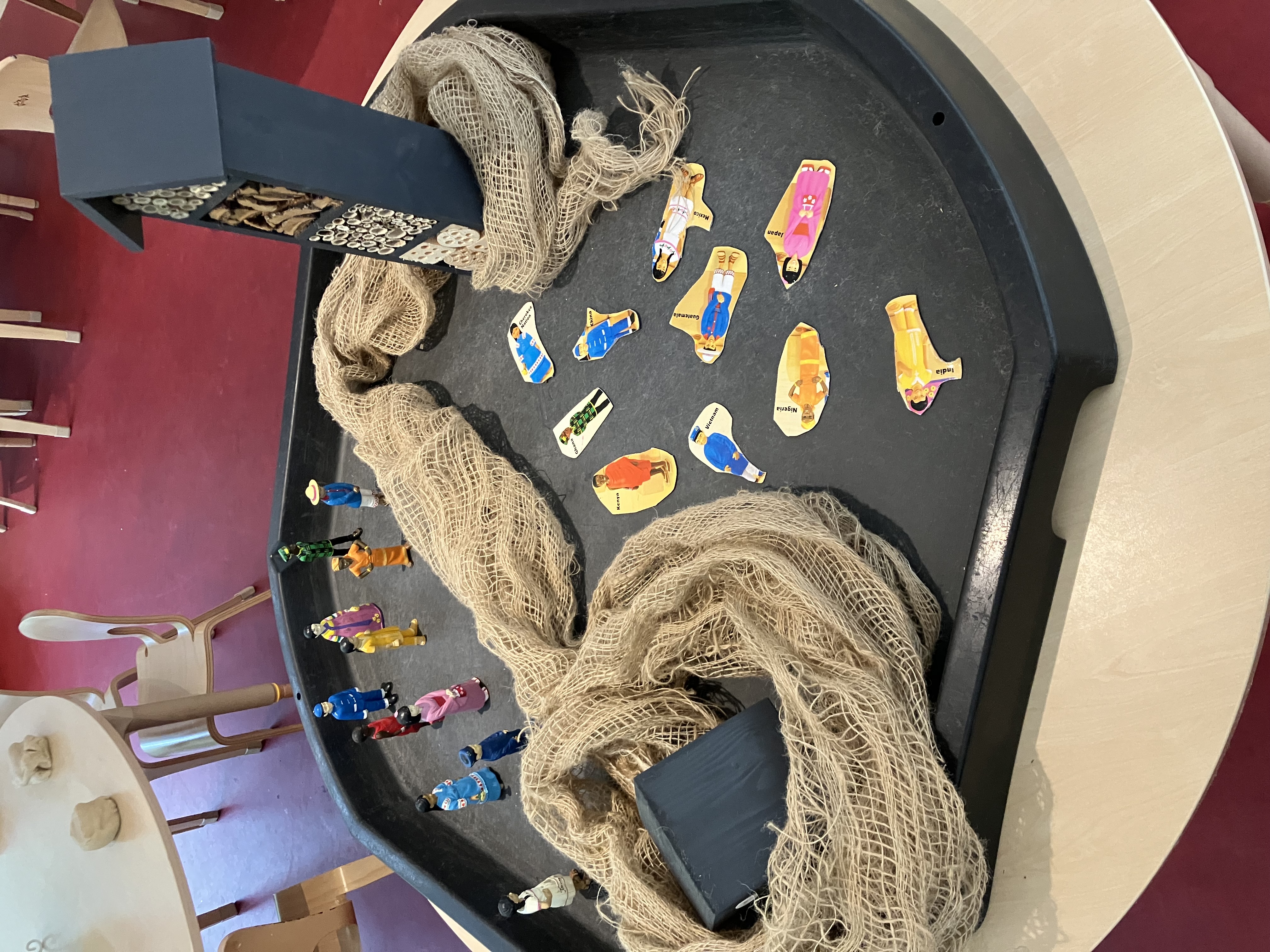 Small world tuff tray activity at Greenbank Preschool